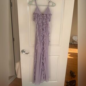 NWT Elegant Lavender Ruffle Maxi Dress